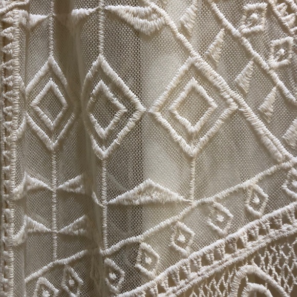 Ella Moss Cream Color embroidered sheer Dress - Picture 8 of 10